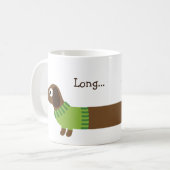 Niedliche lange Dackel-Illustration Kaffeetasse (Vorderseite Links)