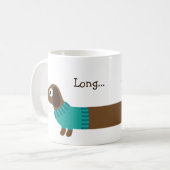 Niedliche lange Dackel-Illustration Kaffeetasse (Vorderseite Links)