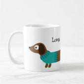 Niedliche lange Dackel-Illustration Kaffeetasse (Links)