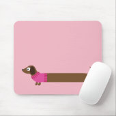 Niedliche lange Dackel-Illustration Mousepad (Mit Mouse)