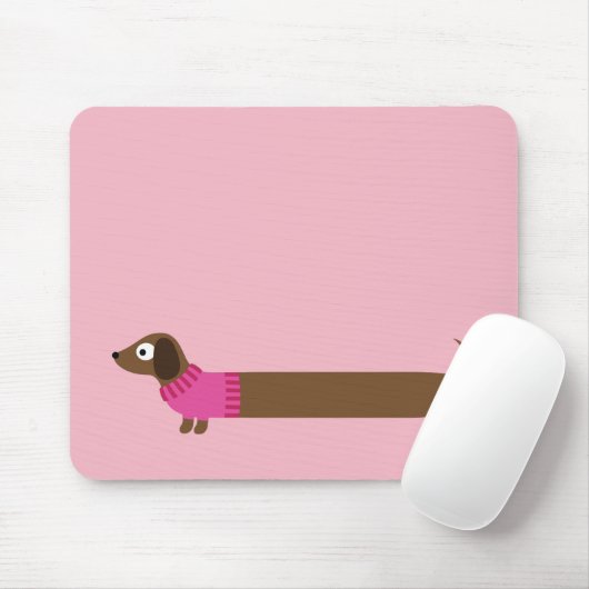 Niedliche lange Dackel-Illustration Mousepad (Mit Mouse)