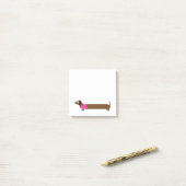 Niedliche lange Dackel-Illustration Post-it Klebezettel (Auf Schreibtisch)