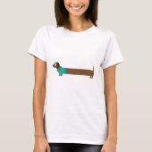 Niedliche lange Dackel-Illustration T-Shirt (Vorderseite)