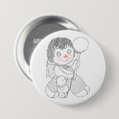 Niedliche Lappen-Puppenente Button (Vorne & Hinten)