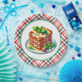 Niedliche Lasagna liebt das Abendessen Pappteller (Party)