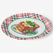 Niedliche Lasagna liebt das Abendessen Pappteller (Schrägansicht)
