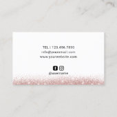 Niedliche Lashes Makeup Artist Rose Gold Glitzer S Visitenkarte (Rückseite)