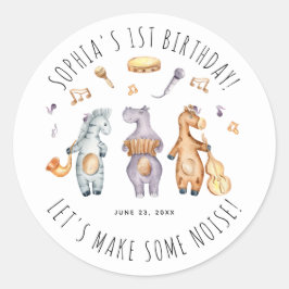 Niedliche Lass machen zum Geburtstag ein paar lärm Runder Aufkleber