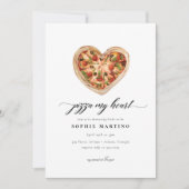 Niedliche Lässige Pizza My Heart Italienisches Bra Einladung (Vorderseite)