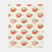 Niedliche Latte Art in Red Coffee Mugs Muster Fleecedecke (Vorderseite)