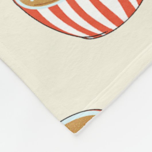 Niedliche Latte Art in Red Coffee Mugs Muster Fleecedecke (Ecke)