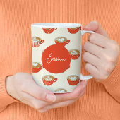 Niedliche Latte Art in Red Coffee Mugs Muster Kaffeetasse