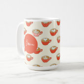 Niedliche Latte Art in Red Coffee Mugs Muster Kaffeetasse (Vorderseite Links)