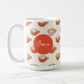 Niedliche Latte Art in Red Coffee Mugs Muster Kaffeetasse (Links)