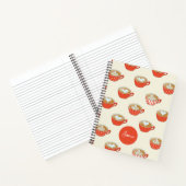 Niedliche Latte Art in Red Coffee Mugs Muster Notizblock (Innenseite)