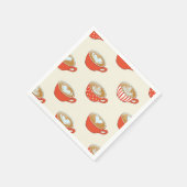 Niedliche Latte Art in Red Coffee Mugs Muster Serviette (Ecke)
