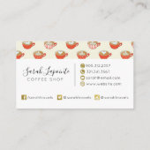 Niedliche Latte Art in Red Coffee Mugs Muster Visitenkarte (Rückseite)