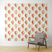 Niedliche Latte Art in Red Coffee Mugs Muster Wandteppich (Beispiel (Horizontal))