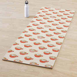 Niedliche Latte Art in Red Coffee Mugs Muster Yogamatte