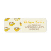 Niedliche Latte Art in Yellow Coffee Mugs Muster (Vorne)