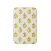 Niedliche Latte Art in Yellow Coffee Mugs Muster Badematte (Vorderseite Vertikal)