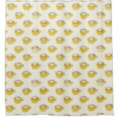 Niedliche Latte Art in Yellow Coffee Mugs Muster Duschvorhang (Vorderseite)