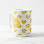 Niedliche Latte Art in Yellow Coffee Mugs Muster Kaffeetasse (Vorderseite Links)