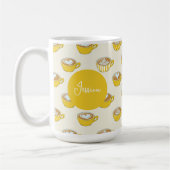 Niedliche Latte Art in Yellow Coffee Mugs Muster Kaffeetasse (Links)