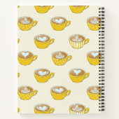 Niedliche Latte Art in Yellow Coffee Mugs Muster Notizblock (Rückseite)