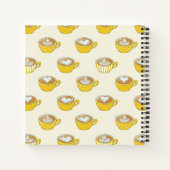 Niedliche Latte Art in Yellow Coffee Mugs Muster Notizblock (Rückseite)