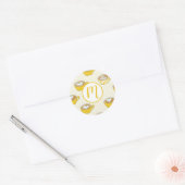 Niedliche Latte Art in Yellow Coffee Mugs Muster Runder Aufkleber (Umschlag)