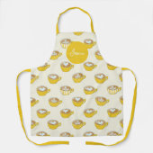 Niedliche Latte Art in Yellow Coffee Mugs Muster Schürze (Vorderseite)