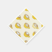 Niedliche Latte Art in Yellow Coffee Mugs Muster Serviette (Ecke)