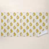 Niedliche Latte Art in Yellow Coffee Mugs Muster Strandtuch (Vorderseite)