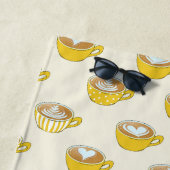 Niedliche Latte Art in Yellow Coffee Mugs Muster Strandtuch (Beispiel)