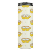 Niedliche Latte Art in Yellow Coffee Mugs Muster Thermosbecher (Rückseite)