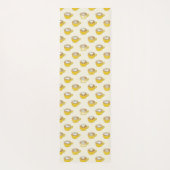 Niedliche Latte Art in Yellow Coffee Mugs Muster Yogamatte (Rückseite)