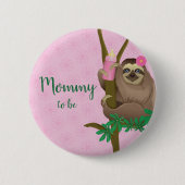 Niedliche Latte Blush Pink Mommy wird Babydusche Button (Vorderseite)