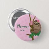 Niedliche Latte Blush Pink Mommy wird Babydusche Button (Vorne & Hinten)