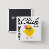 Niedliche Laufbahn Chick - Juristischer Sekretär Button (Vorne & Hinten)