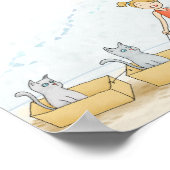 Niedliche Laufkatzen Grafik Poster (Ecke)