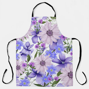 Niedliche Lavendel Daisis Lilacs Blumendruck Schürze