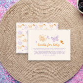 Niedliche Lavendel & Orange Butterfly Babydusche Begleitkarte