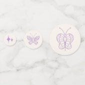 Niedliche Lavendel & Orange Butterfly Babydusche Konfetti (Rückseiten)
