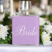 Niedliche Lavendel Script Typografie "Bride" Flachmann