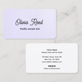 Niedliche Lavendel-Script-Visitenkarte Visitenkarte
