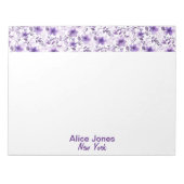 Niedliche Lavendelmuster Aquarellfarben Blume Notizblock (Vorderseite)