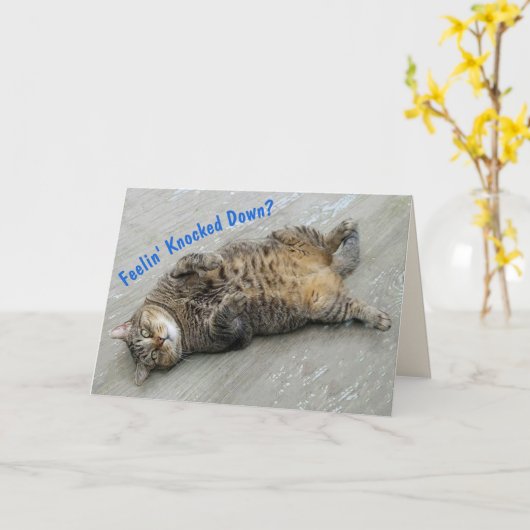 Niedliche Lazy Cat wird gut Karte (Gelbe Blume)