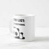 Niedliche Lazy Panda - zu erledigen - NICHTS - Fun Kaffeetasse (Vorderseite Links)
