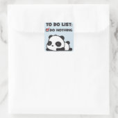 Niedliche Lazy Panda - zu erledigen - NICHTS - Fun Quadratischer Aufkleber (Tasche)